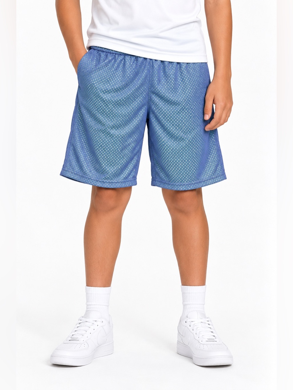 ATHLETIC WORKS Y XXL Navy Blue Neon Green Basketball Shorts Pockets Athletic